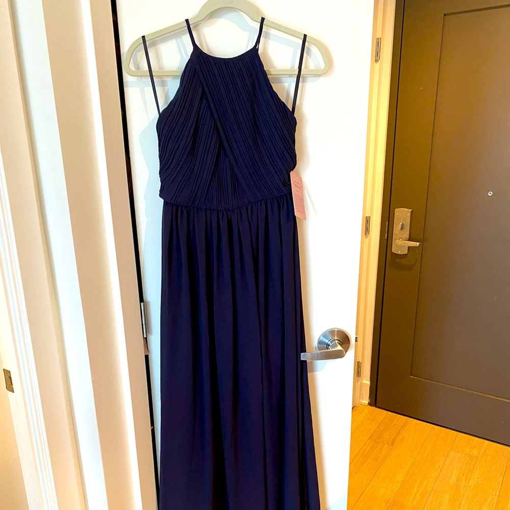 NWT ANTHROPOLOGIE MADRIE DRESS IN MIDNIGHT SZ 0